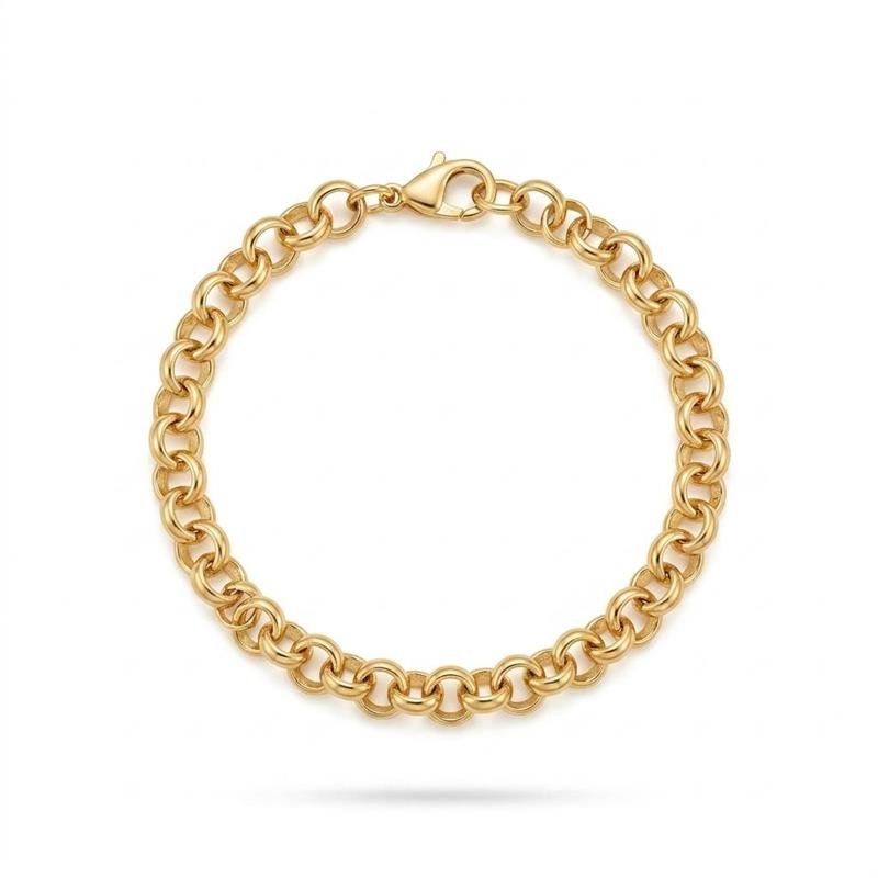 PULSEIRA ELO PORTUGUES 6MM BANHADO OURO - .