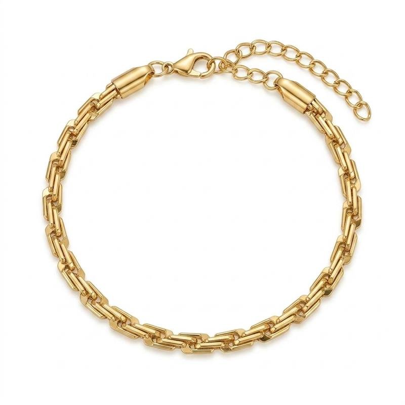 PULSEIRA CORDÃO LAMINADA BANHADO OURO - .