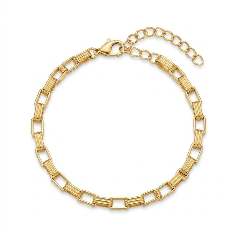 PULSEIRA ELOS TRABALHADOS BANHADO OURO - .