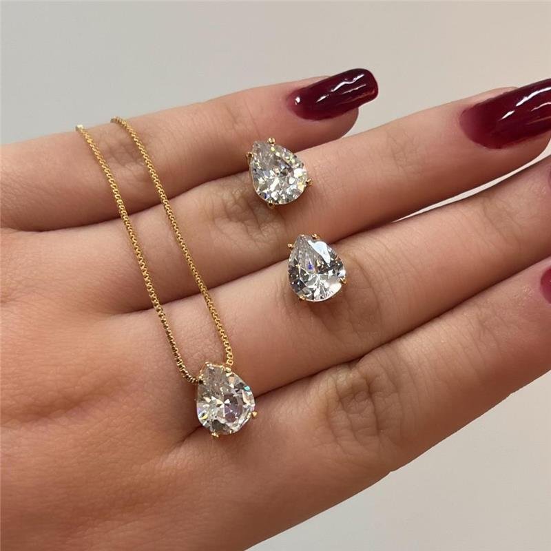 CONJUNTO GOTINHA BANHADO OURO