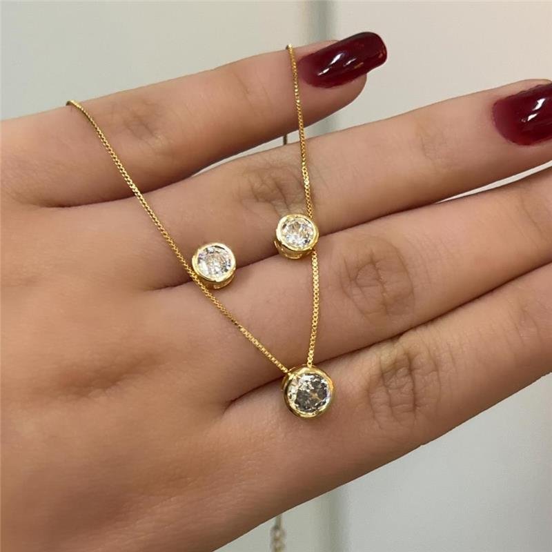 CONJUNTO PONTO DE LUZ CRAVAÇÃO INGLESA BANHADO OURO