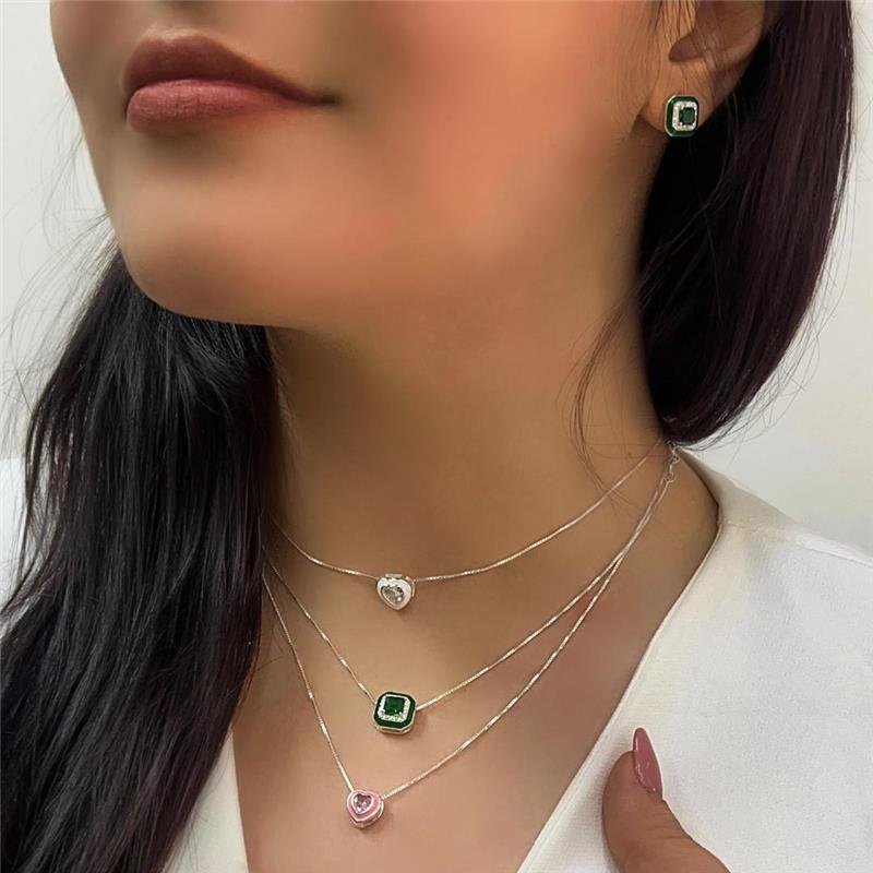 CONJUNTO QUADRADO PRATA 925