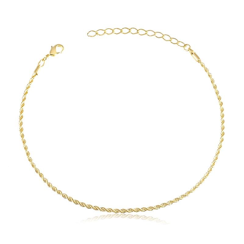 TORNOZELEIRA CORDÃO BAIANO 2MM BANHADO OURO - .