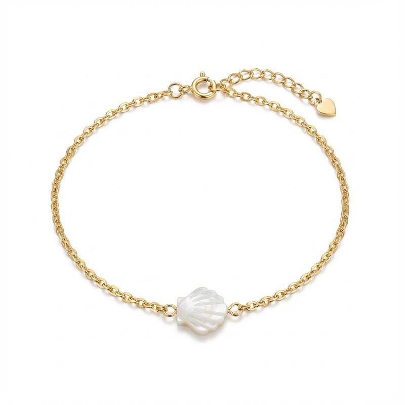 TORNOZELEIRA CONCHA BANHADO OURO - .