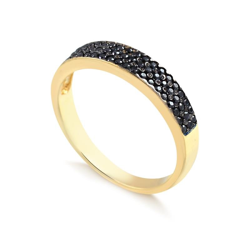 ANEL CRAVEJADO ZIRCONIA FOLHEADO OURO