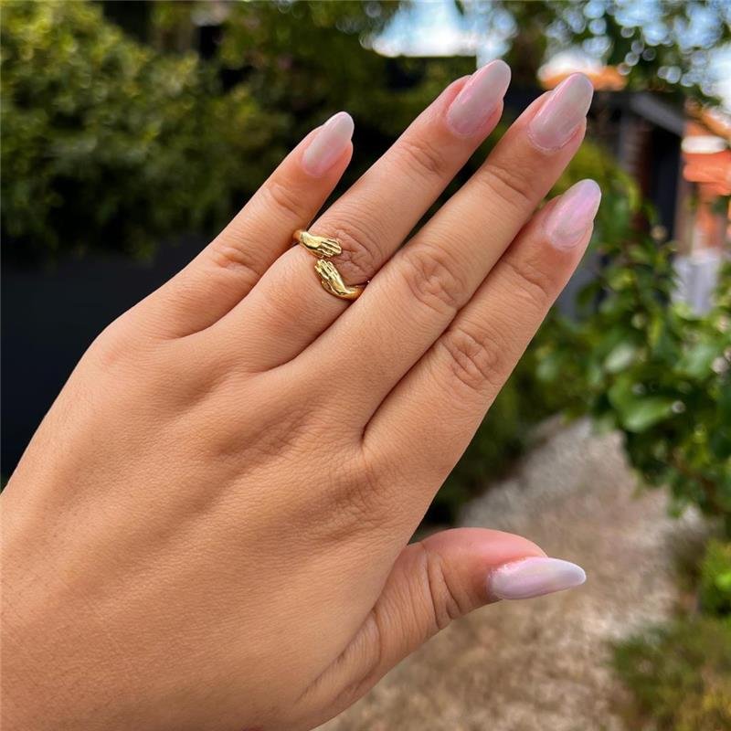 ANEL ABRAÇO FOLHEADO OURO