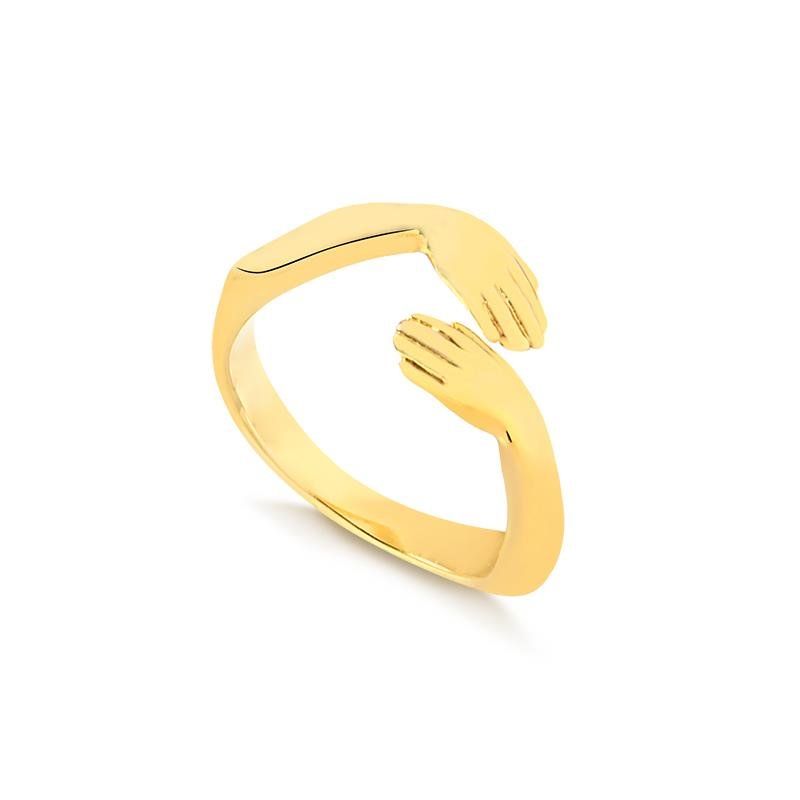 ANEL ABRAÇO FOLHEADO OURO - .