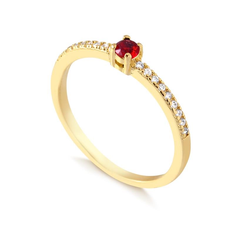 ANEL PONTO DE LUZ COM ZIRCONIA FOLH. OURO