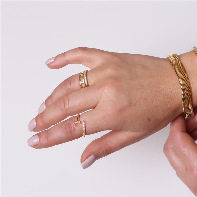 ANEL ELOS FOLHEADO OURO