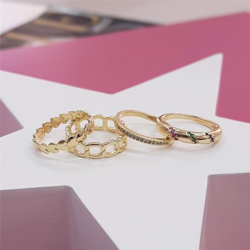 ANEL ELOS FOLHEADO OURO