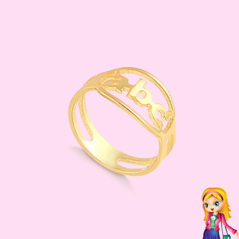 ANEL INFANTIL ABC BANHADO OURO - .