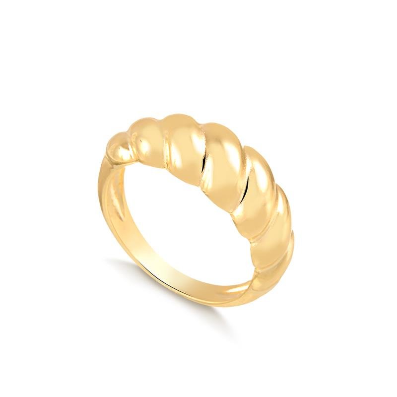 ANEL CROISSANT BANHADO OURO - .
