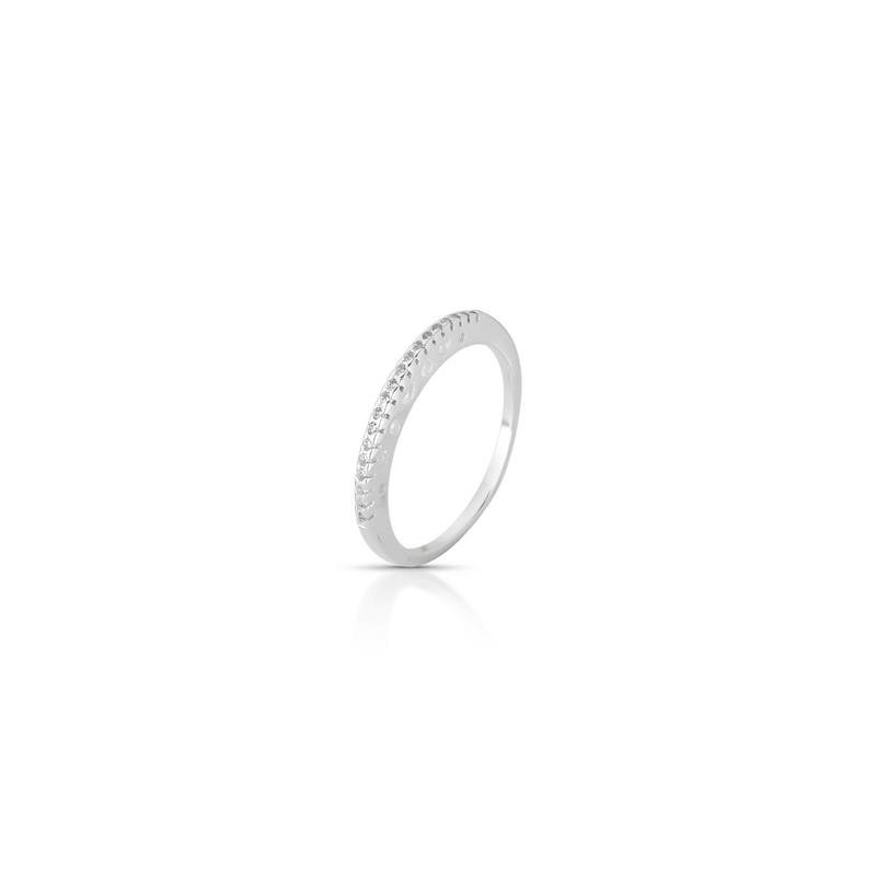 ANEL CRAVEJADO PRATA 925 - CRISTAL