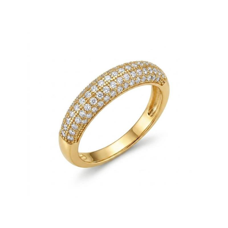 ANEL CRAVEJADO BANHADO OURO - CRISTAL