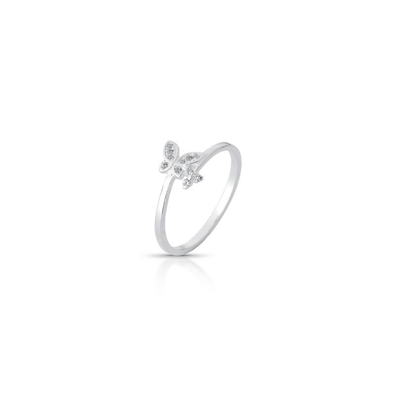 ANEL BORBOLETA PRATA 925 - CRISTAL