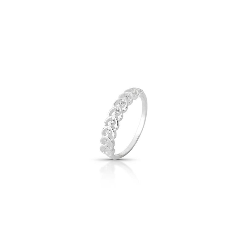 ANEL CORAÇÕES PRATA 925 - CRISTAL