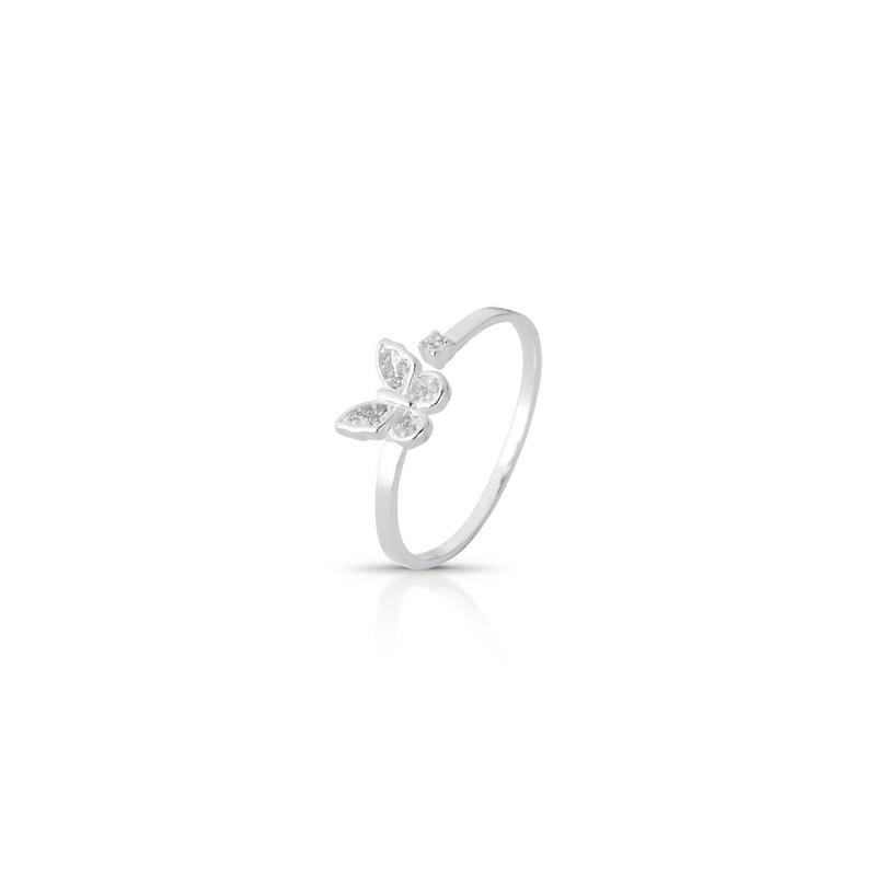 ANEL BORBOLETA PRATA 925 - CRISTAL
