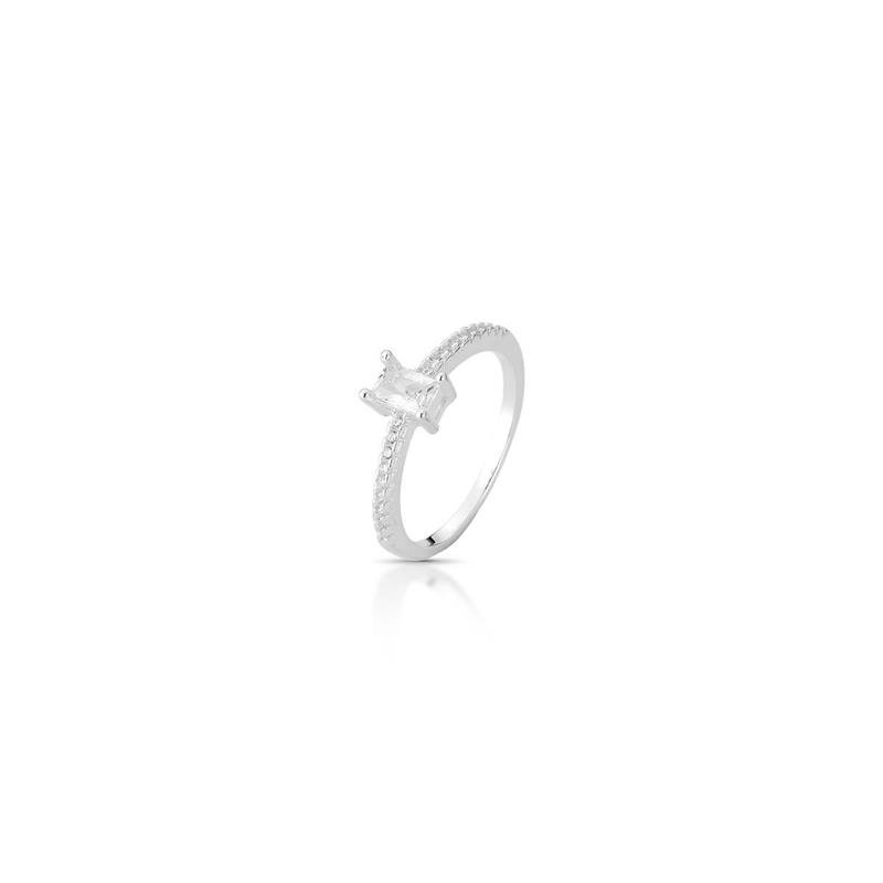 ANEL CRAVEJADO PRATA 925 - CRISTAL