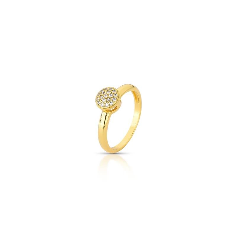 ANEL CHUVEIRINHO CRAVEJADO BANHADO OURO - CRISTAL