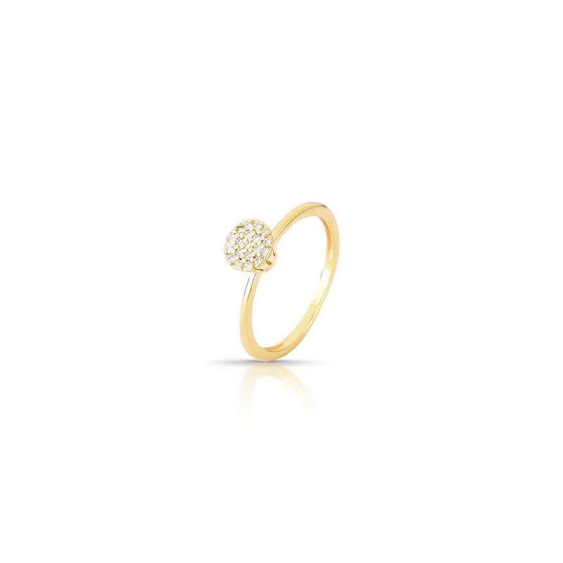 ANEL CHUVEIRINHO BANHADO OURO - CRISTAL
