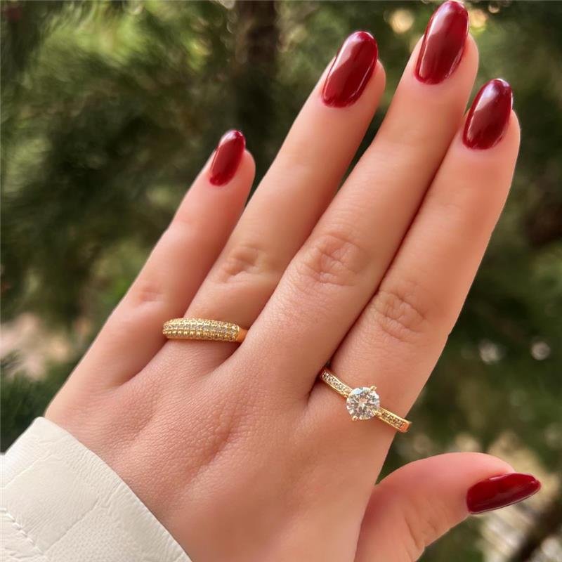 ANEL SOLITÁRIO AJUSTÁVEL BANHADO OURO 