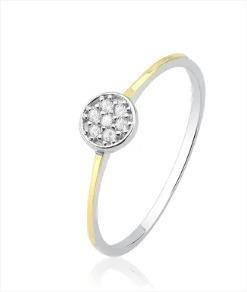 ANEL CHUVEIRINHO COM FILETE DE OURO 10K PRATA 925 - CRISTAL