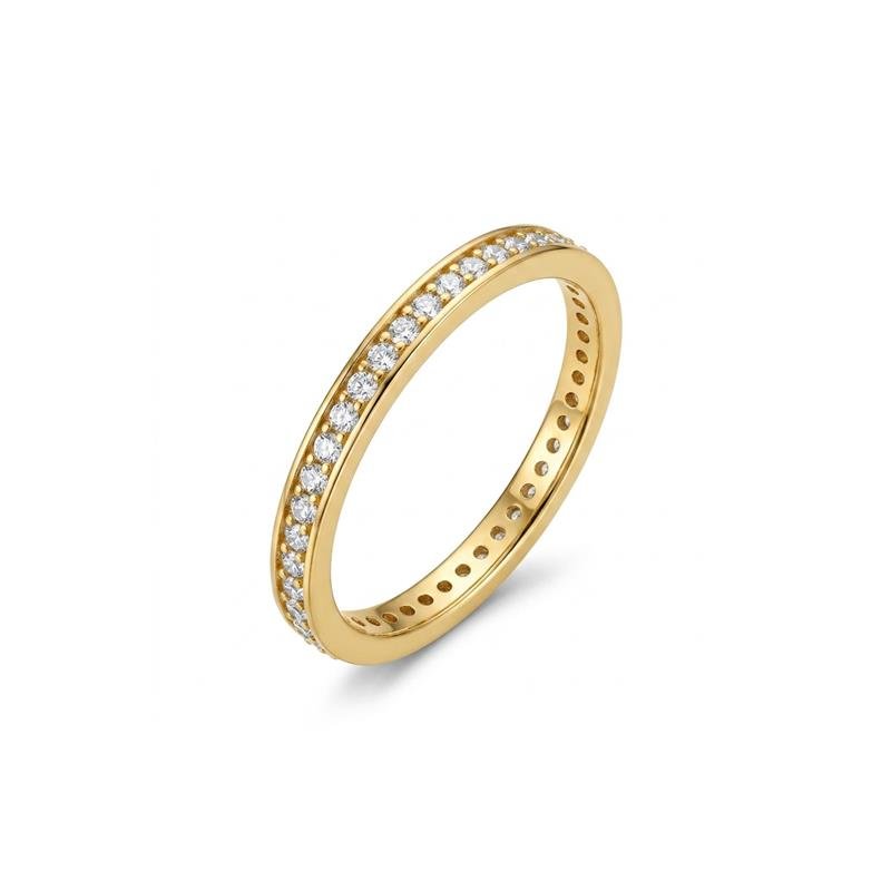 ANEL APARADOR CRAVEJADO BANHADO OURO - CRISTAL