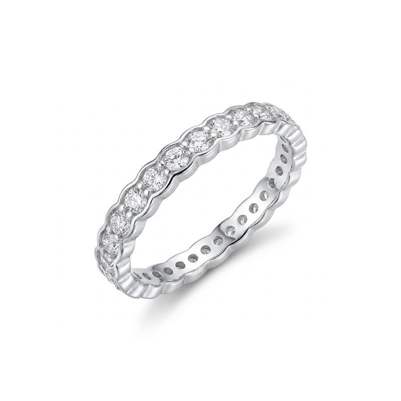 ANEL APARADOR CRAVEJADO BANHADO PRATA - CRISTAL
