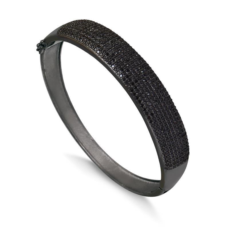 BRACELETE CRAVEJADO COM ZIRCONIA GRAFITE