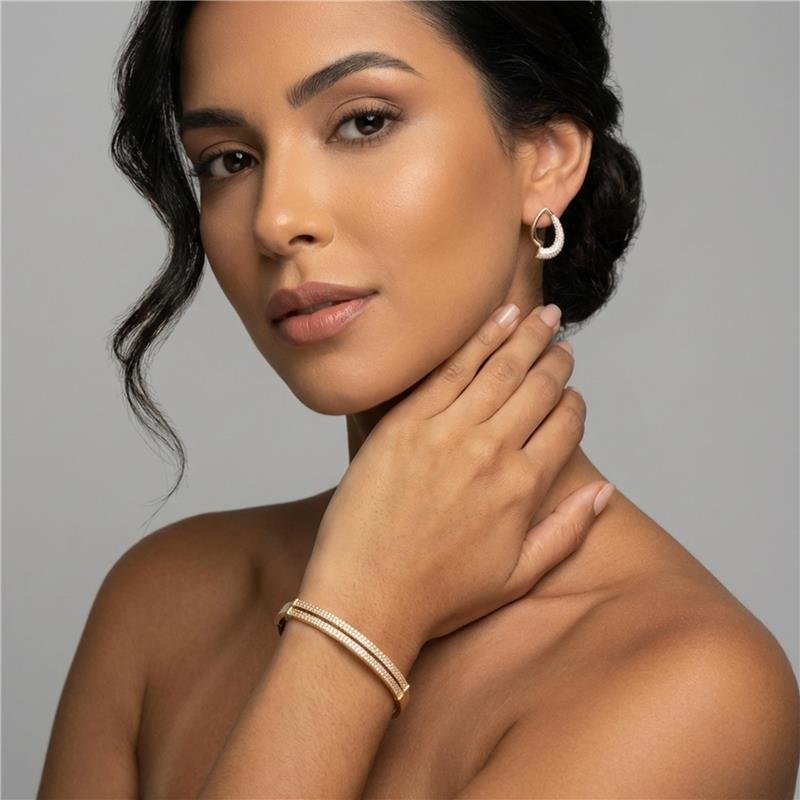 BRACELETE CRAVEJADO BANHADO OURO