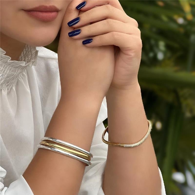 BRACELETE QUADRADO BANHADO PRATA 