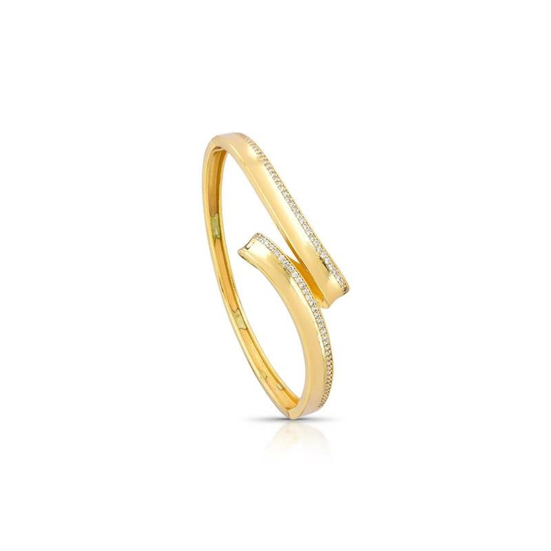 BRACELETE CRAVEJADO BANHADO OURO - CRISTAL