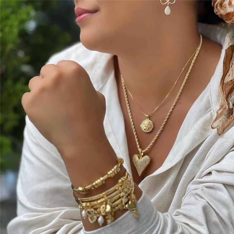 BRACELETE ARGOLAS BANHADO OURO