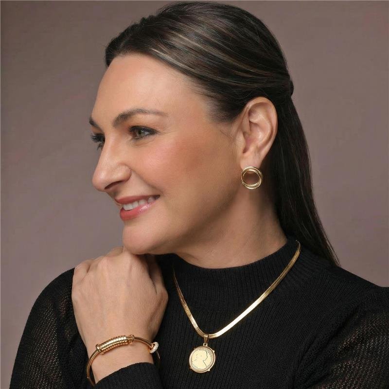 BRACELETE ARGOLAS BANHADO OURO