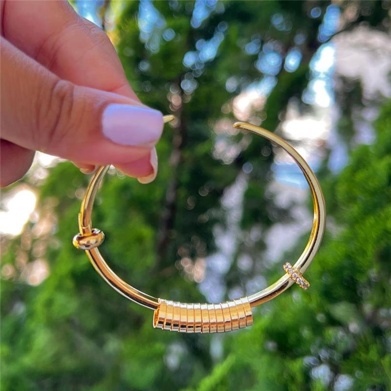 BRACELETE ARGOLAS BANHADO OURO