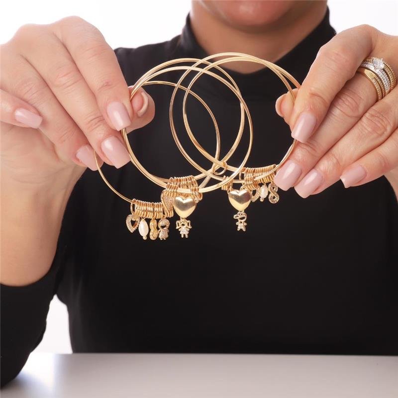 BRACELETE MENINA AMOR ETERNO BANHADO OURO