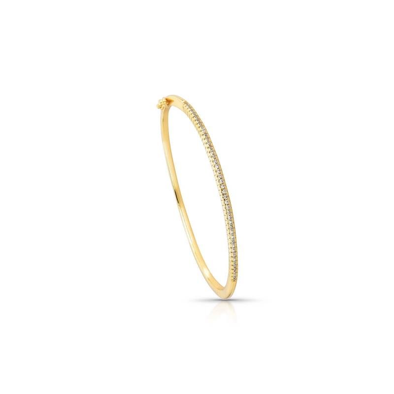 BRACELETE CRAVEJADO BANHADO OURO - CRISTAL