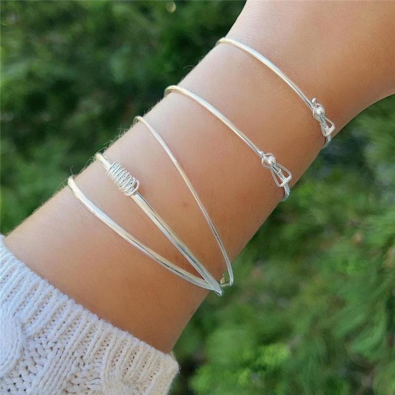 BRACELETE MEIA CANA PRATA 925