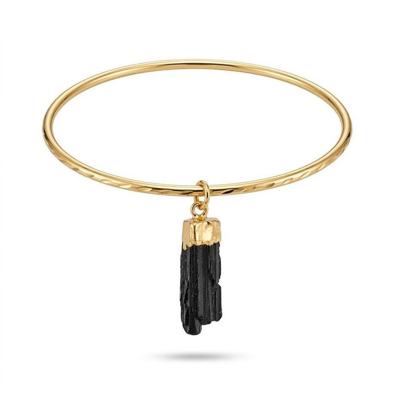 BRACELETE PEDRA BANHADO OURO - ONIX