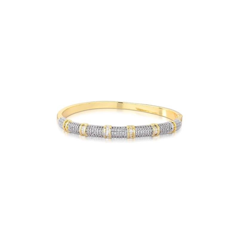BRACELETE CRAVEJADO BANHADO OURO - CRISTAL