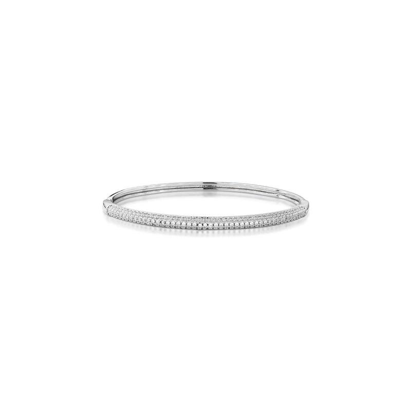 BRACELETE CRAVEJADO BANHADO RÓDIO - CRISTAL