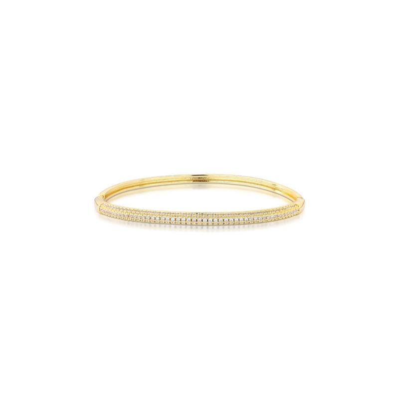 BRACELETE CRAVEJADO BANHADO OURO - CRISTAL