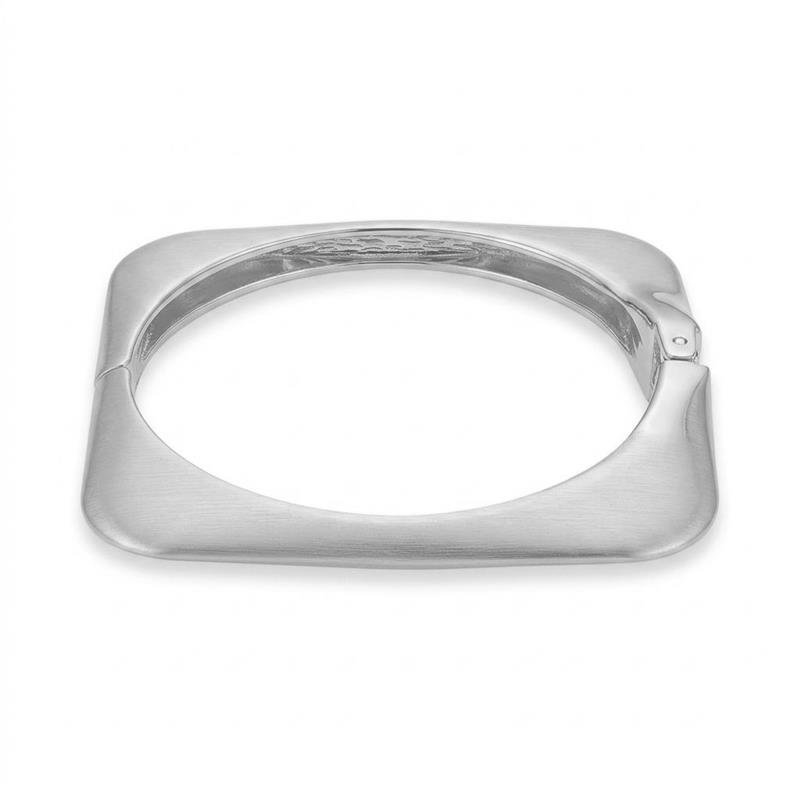 BRACELETE QUADRADO FOSCO BANHADO PRATA - .