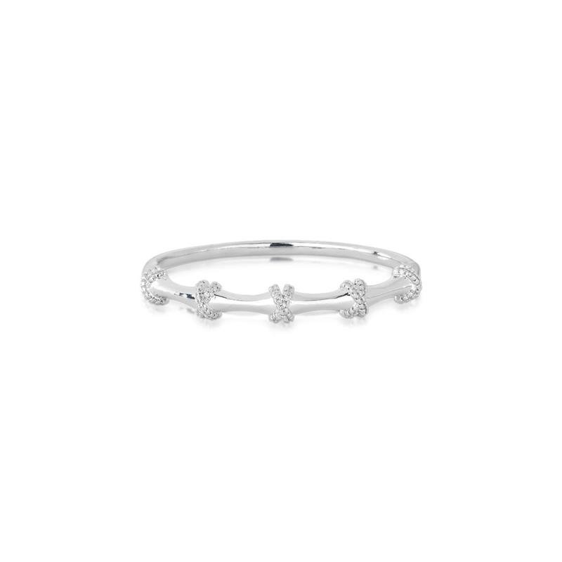 BRACELETE CRAVEJADO BANHADO RÓDIO - CRISTAL