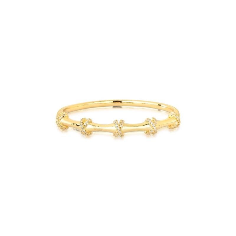 BRACELETE CRAVEJADO BANHADO OURO - CRISTAL