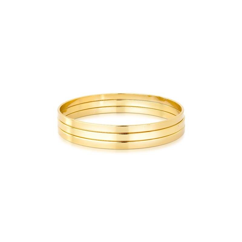 BRACELETE TRIO AÇO INOX BANHADO OURO - .