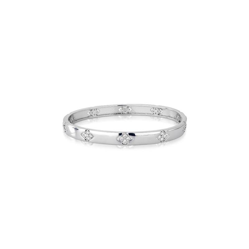BRACELETE CRAVEJADO BANHADO RÓDIO - CRISTAL