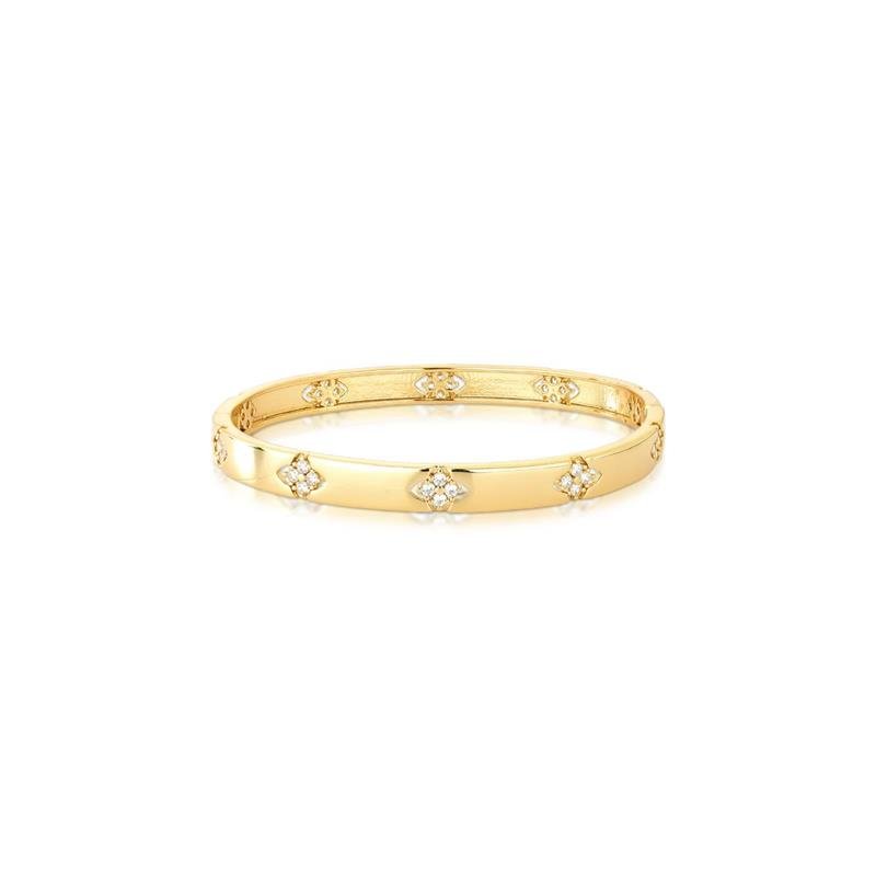 BRACELETE CRAVEJADO BANHADO OURO - CRISTAL