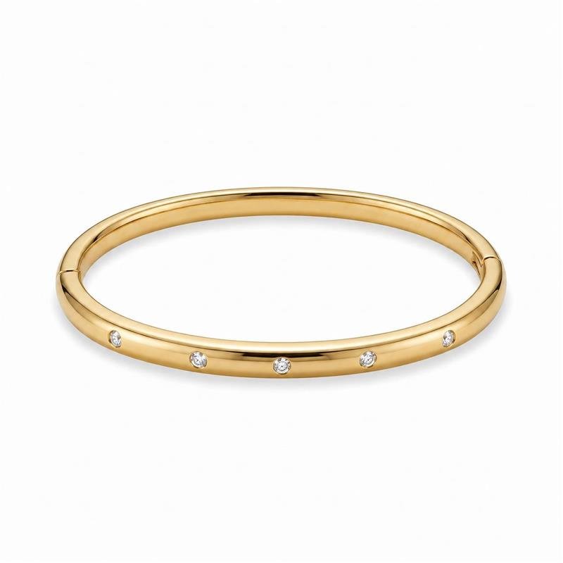 BRACELETE PONTOS DE LUZ BANHADO OURO - CRISTAL