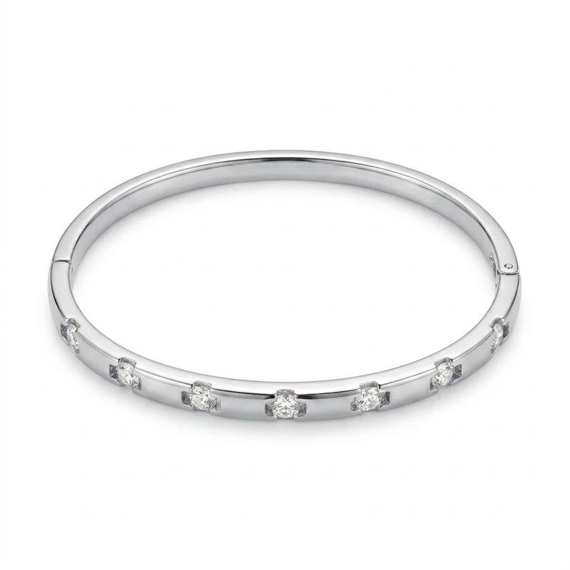 BRACELETE PONTOS DE LUZ BANHADO RÓDIO - CRISTAL